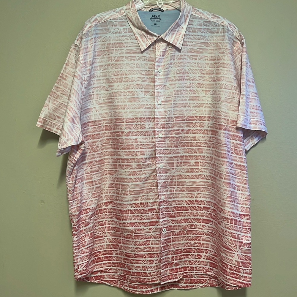 Izod Saltwater Relaxed Classics pink ombré floral button down shirt